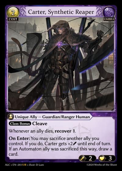 Carter, Synthetic Reaper ALC-EN-203-Foil-Ultra Rare (UR) - Alchemical Revolution - Grand Archive Card