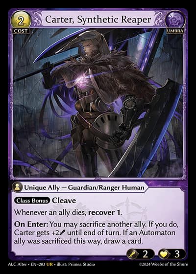 Carter, Synthetic Reaper ALC Alter-EN-203-Foil-Ultra Rare (UR) - Alchemical Revolution Alter Edition - Grand Archive Card