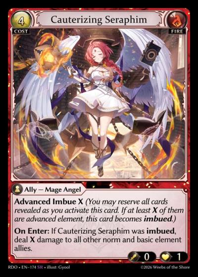 Cauterizing Seraphim RDO-EN-174-Foil-Super Rare (SR) - Radiant Origins - Grand Archive Card
