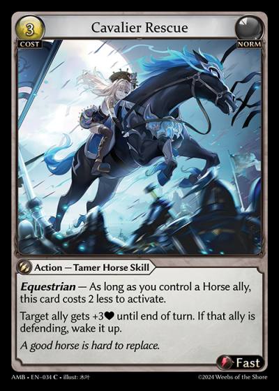 Cavalier Rescue AMB-EN-034-Normal-Common (C) - Mortal Ambition - Grand Archive Card