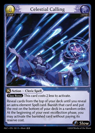 Celestial Calling ALC-EN-181-Foil-Rare (R) - Alchemical Revolution - Grand Archive Card