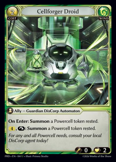 Cellforger Droid PRD-EN-184-Foil-Uncommon (U) - .asphodel/paradise - Grand Archive Card