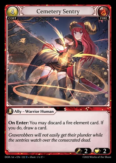 Cemetery Sentry DOA 1st-EN-122-Foil-Rare (R) - Dawn of Ashes First Edition - Grand Archive Card