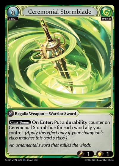Ceremonial Stormblade MRC-EN-024-Foil-Rare (R) - Mercurial Heart - Grand Archive Card