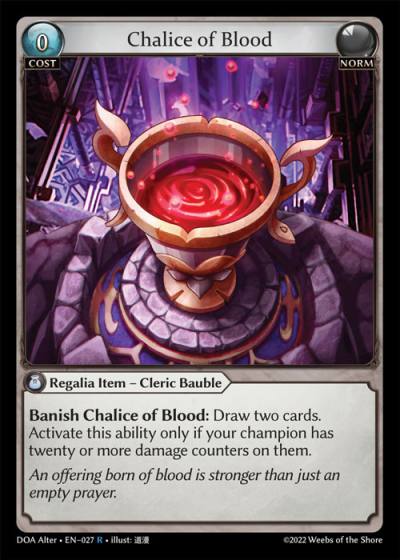 Chalice of Blood DOA Alter-EN-027-Normal-Rare (R) - Dawn of Ashes Alter Edition - Grand Archive Card