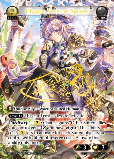 Chance, Seven of Spades PTM 1st-EN-031-Foil-Common (C) - Phantom Monarchs First Edition - Grand Archive Card