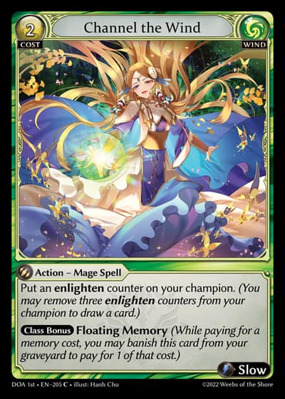 Channel the Wind DOA 1st-EN-205-Foil-Common (C) - Dawn of Ashes First Edition - Grand Archive Card