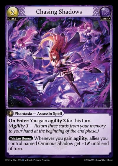 Chasing Shadows RDO-EN-395-Foil-Rare (R) - Radiant Origins - Grand Archive Card