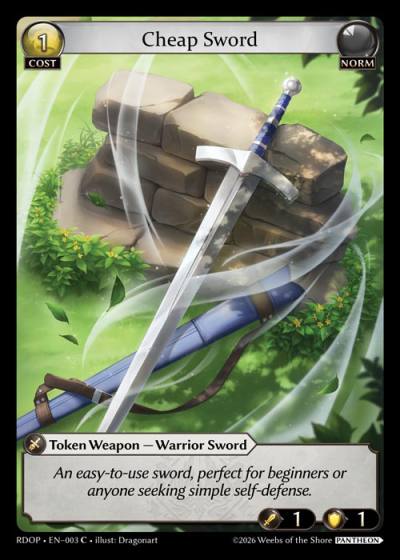 Cheap Sword RDOP-EN-003-Normal-Common (C) - Radiant Origins: Pantheon - Grand Archive Card