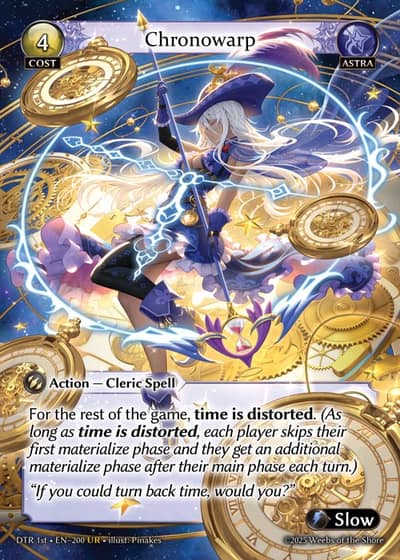 Chronowarp DTR 1st-EN-200-Foil-Ultra Rare (UR) - Distorted Reflections First Edition - Grand Archive Card