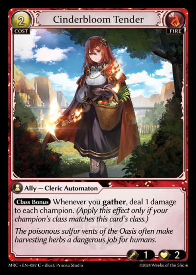 Cinderbloom Tender MRC-EN-087-Foil-Common (C) - Mercurial Heart - Grand Archive Card