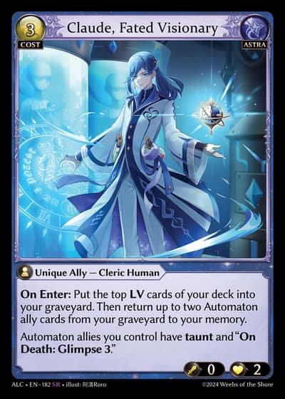 Claude, Fated Visionary ALC-EN-182-Foil-Super Rare (SR) - Alchemical Revolution - Grand Archive Card