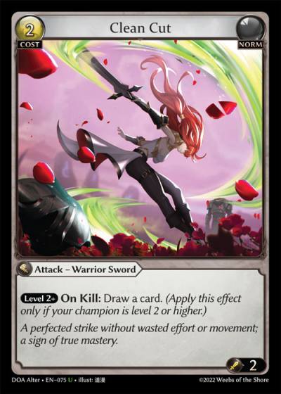 Clean Cut DOA Alter-EN-075-Normal-Uncommon (U) - Dawn of Ashes Alter Edition - Grand Archive Card