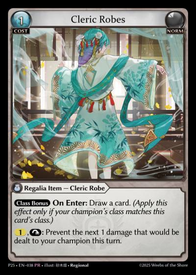 Cleric Robes P25-EN-038-Foil-Promotional Rare (PR) - Promotional 2025 - Grand Archive Card