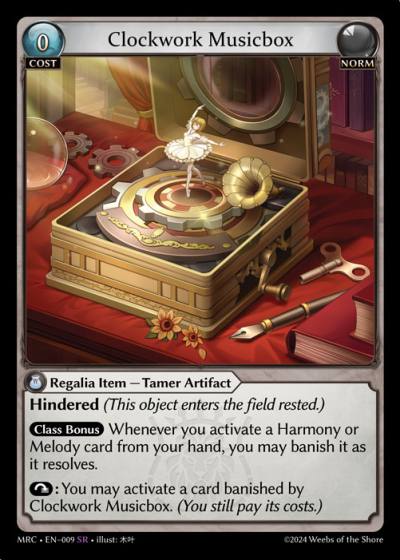 Clockwork Musicbox MRC-EN-009-Foil-Super Rare (SR) - Mercurial Heart - Grand Archive Card