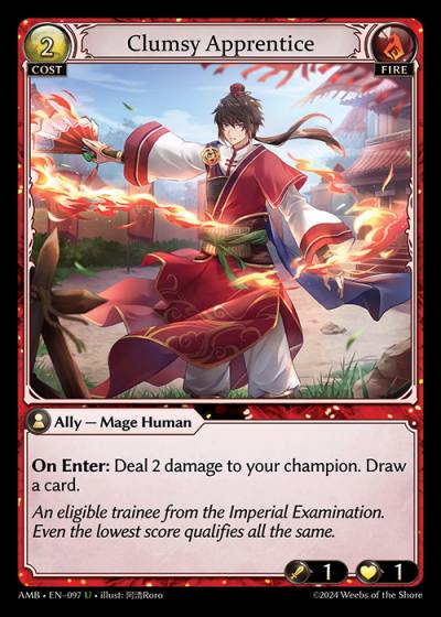 Clumsy Apprentice AMB-EN-097-Foil-Uncommon (U) - Mortal Ambition - Grand Archive Card