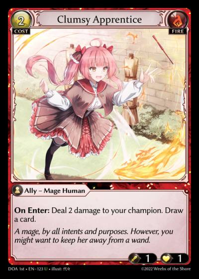 Clumsy Apprentice DOA 1st-EN-123-Normal-Uncommon (U) - Dawn of Ashes First Edition - Grand Archive Card