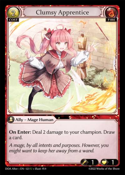 Clumsy Apprentice DOA Alter-EN-123-Normal-Uncommon (U) - Dawn of Ashes Alter Edition - Grand Archive Card