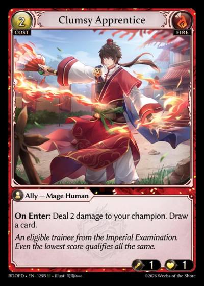Clumsy Apprentice RDOPD-EN-125B-Normal-Uncommon (U) - Radiant Origins Pantheon Decks - Grand Archive Card