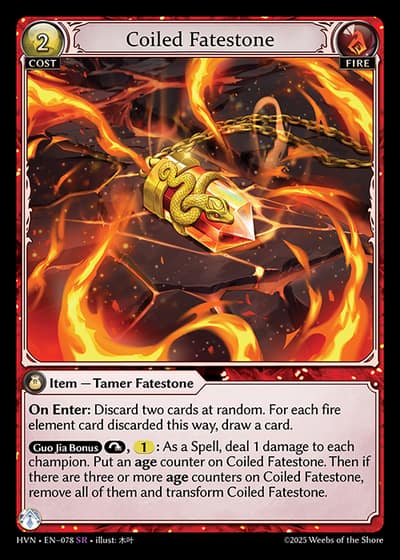 Coiled Fatestone HVN-EN-078-Foil-Super Rare (SR) - Abyssal Heaven - Grand Archive Card