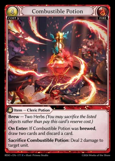Combustible Potion RDO-EN-177-Foil-Rare (R) - Radiant Origins - Grand Archive Card
