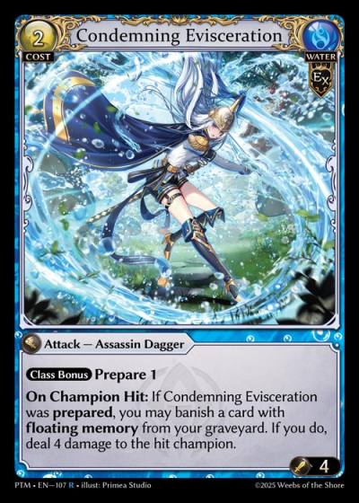 Condemning Evisceration PTM-EN-107-Foil-Rare (R) - Phantom Monarchs - Grand Archive Card