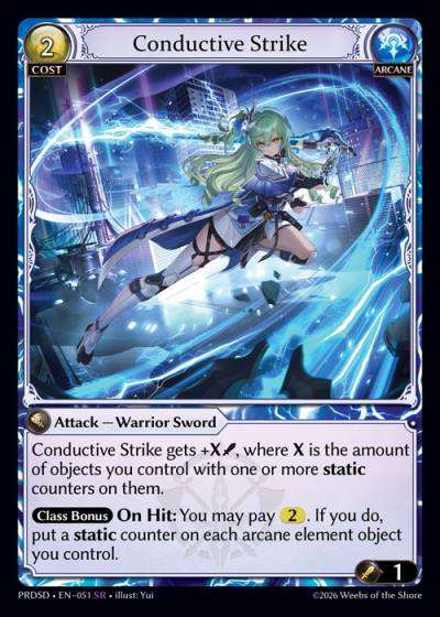 Conductive Strike PRDSD-EN-051-Normal-Super Rare (SR) - .asphodel/paradise Starter Decks - Grand Archive Card