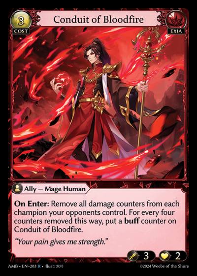 Conduit of Bloodfire AMB-EN-203-Normal-Rare (R) - Mortal Ambition - Grand Archive Card