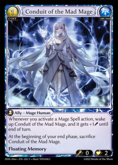 Conduit of the Mad Mage DOA Alter-EN-243-Normal-Rare (R) - Dawn of Ashes Alter Edition - Grand Archive Card