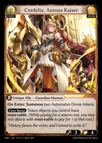 Cordelia, Aurous Kaiser MRC-EN-175-Foil-Super Rare (SR) - Mercurial Heart - Grand Archive Card