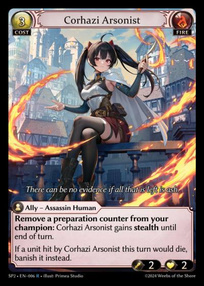 Corhazi Arsonist SP2-EN-006-Normal-Rare (R) - Supporter Pack 2 - Grand Archive Card