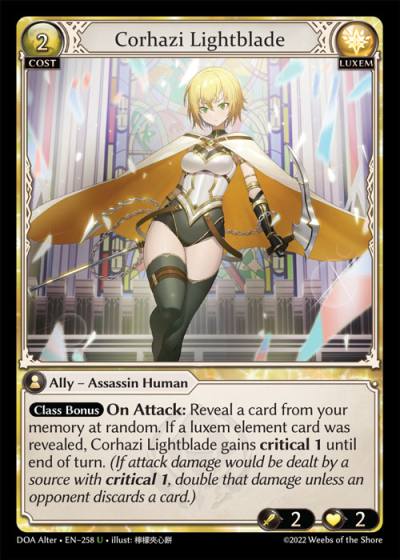 Corhazi Lightblade DOA Alter-EN-258-Foil-Uncommon (U) - Dawn of Ashes Alter Edition - Grand Archive Card