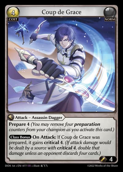 Coup de Grace DOA 1st-EN-077-Foil-Super Rare (SR) - Dawn of Ashes First Edition - Grand Archive Card