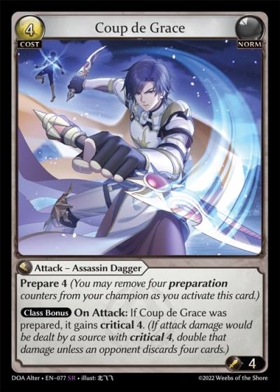 Coup de Grace DOA Alter-EN-077-Normal-Super Rare (SR) - Dawn of Ashes Alter Edition - Grand Archive Card