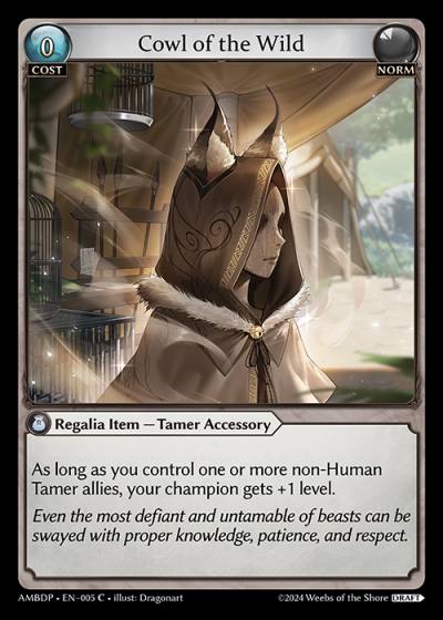 Cowl of the Wild AMBDP-EN-005-Normal-Common (C) - Mortal Ambition Draft Pack - Grand Archive Card