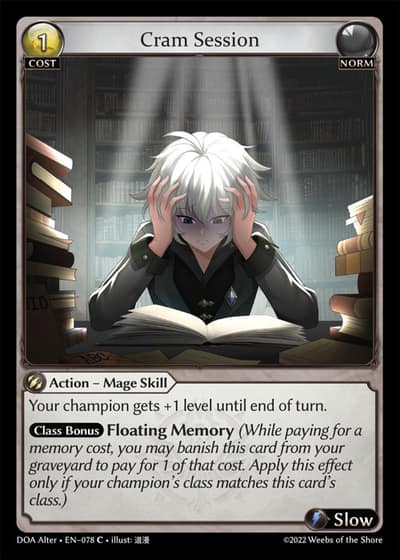 Cram Session DOA Alter-EN-078-Foil-Common (C) - Dawn of Ashes Alter Edition - Grand Archive Card