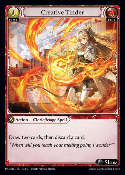 Creative Tinder PRDSD-EN-034-Normal-Common (C) - .asphodel/paradise Starter Decks - Grand Archive Card
