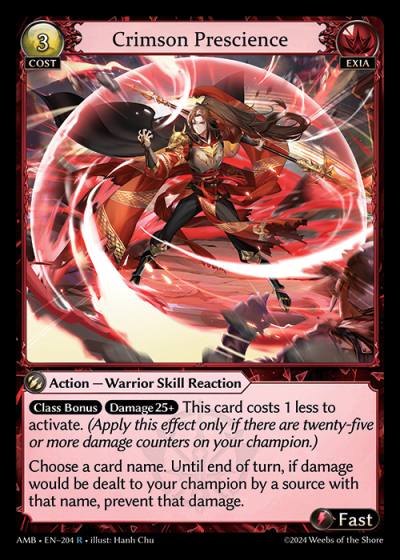 Crimson Prescience AMB-EN-204-Normal-Rare (R) - Mortal Ambition - Grand Archive Card