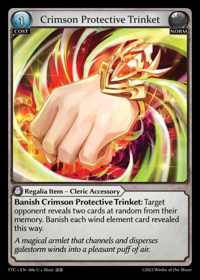 Crimson Protective Trinket FTC-EN-006-Normal-Uncommon (U) - Fractured Crown - Grand Archive Card