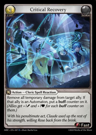Critical Recovery MRC-EN-047-Foil-Rare (R) - Mercurial Heart - Grand Archive Card