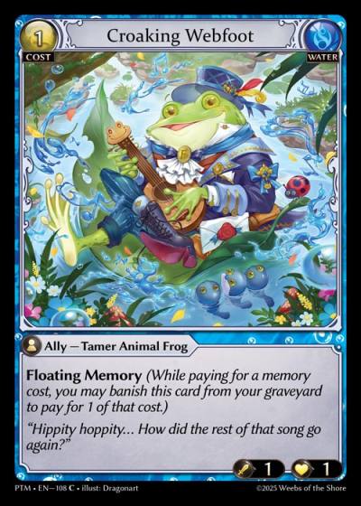 Croaking Webfoot PTM-EN-108-Foil-Common (C) - Phantom Monarchs - Grand Archive Card