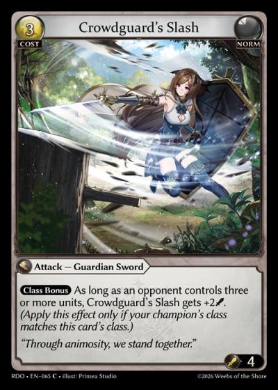 Crowdguard's Slash RDO-EN-065-Foil-Common (C) - Radiant Origins - Grand Archive Card