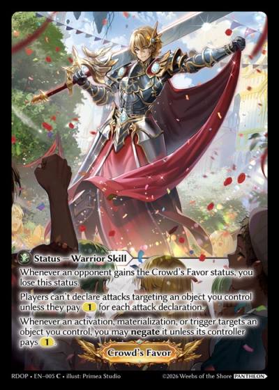 Crowd's Favor RDOP-EN-005-Normal-Common (C) - Radiant Origins: Pantheon - Grand Archive Card