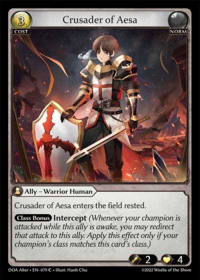 Crusader of Aesa DOA Alter-EN-079-Foil-Common (C) - Dawn of Ashes Alter Edition - Grand Archive Card