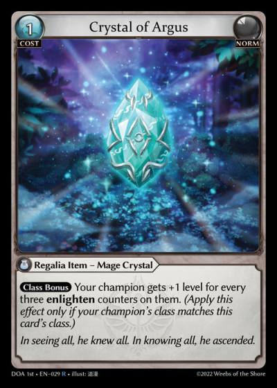 Crystal of Argus DOA 1st-EN-029-Foil-Rare (R) - Dawn of Ashes First Edition - Grand Archive Card