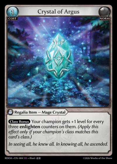 Crystal of Argus RDOA-EN-004-Foil-Super Rare (SR) - Radiant Origins: Armaments - Grand Archive Card