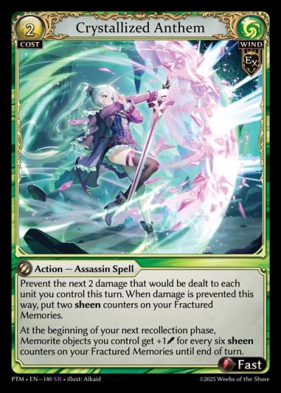 Crystallized Anthem PTM-EN-140-Foil-Super Rare (SR) - Phantom Monarchs - Grand Archive Card