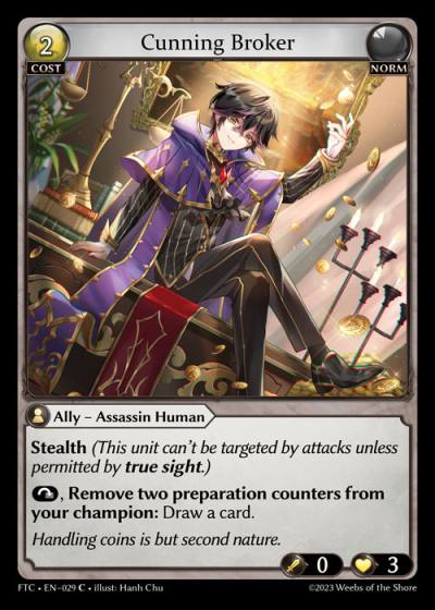 Cunning Broker FTC-EN-029-Foil-Common (C) - Fractured Crown - Grand Archive Card