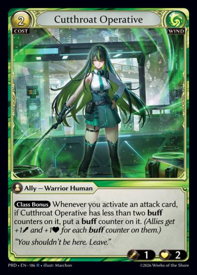 Cutthroat Operative PRD-EN-186-Foil-Rare (R) - .asphodel/paradise - Grand Archive Card