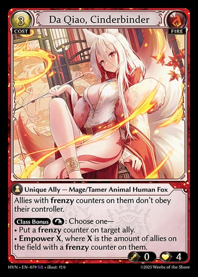 Da Qiao, Cinderbinder HVN-EN-079-Foil-Super Rare (SR) - Abyssal Heaven - Grand Archive Card